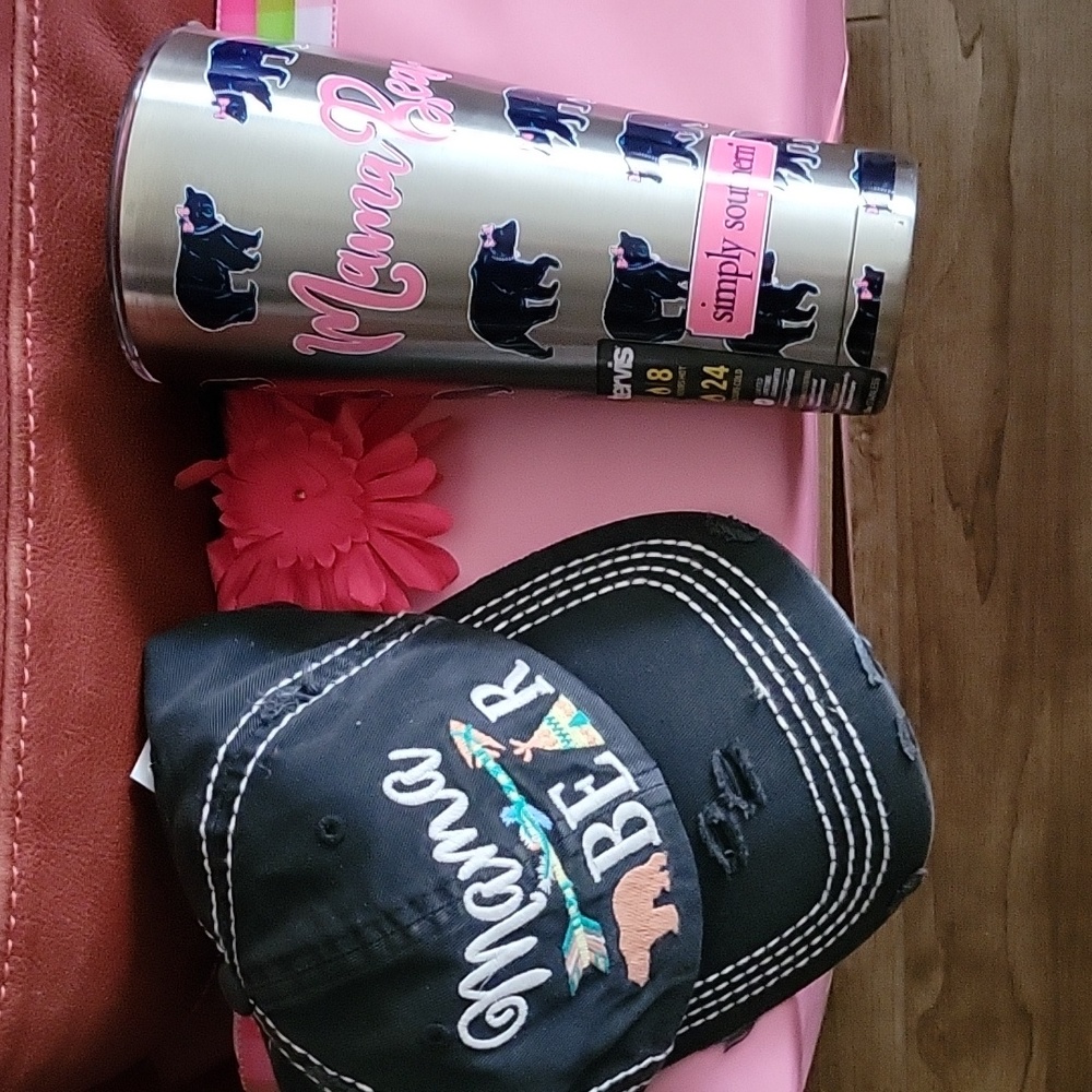 NWT: Tervis  Mama Bear Simply Southern Stainless  30 Oz Tumbler & Mama Bear Hat